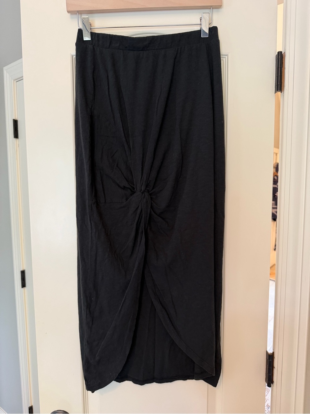 Z Supply Black Maxi Skirt with Front Knot